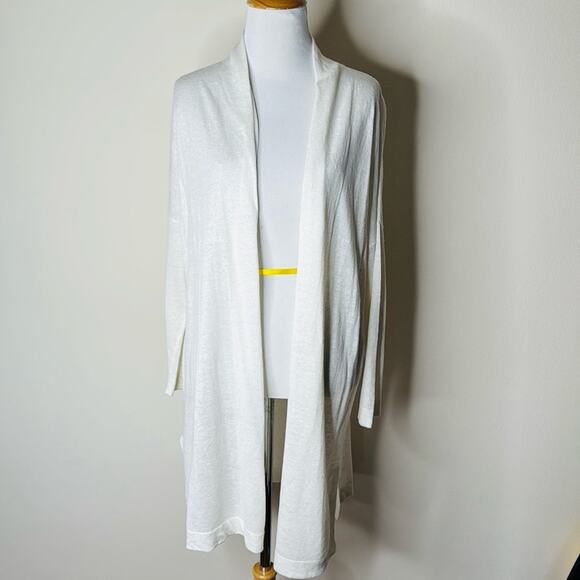Uniqlo White Linen Duster Cardigan - Picture 1 of 5